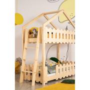 Łóżka dla dzieci i młodzieży - Dziecięce łóżko piętrowe w kształcie domku 70x140 cm Kaiko B – Adeko - miniaturka - grafika 1