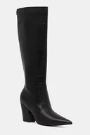 Kozaki damskie - Guess kozaki skórzane NARIEL damskie kolor czarny na słupku FLFNRL LEA11 - miniaturka - grafika 1