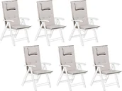 Fotele i krzesła ogrodowe - Beliani Zestaw 6 poduszek na krzesła ogrodowe beżowoszary TOSCANA - miniaturka - grafika 1