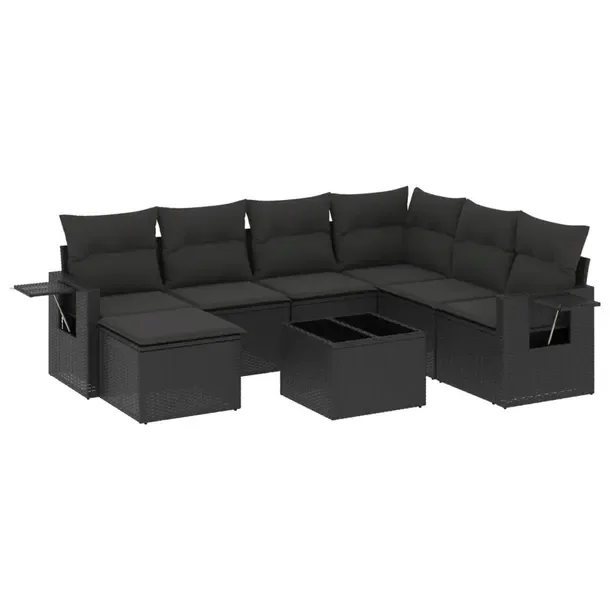 Modułowy zestaw mebli ogrodowych z poduszkami, czarny, wymiary: 62x62x69 c