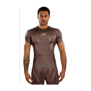 Venum Rashguard Krótki Rękaw Short Sleeve No Gi Chocolate Brown - Kimona, stroje i obuwie - miniaturka - grafika 1