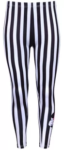Biało-czarne legginsy w paski Myszka Minnie Disney - Spodnie i spodenki dla dziewczynek - miniaturka - grafika 1
