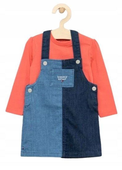 TOMMY HILFIGER KOMPLET SUKIENKA I BLUZKA Z HAFTEM 56 K_A