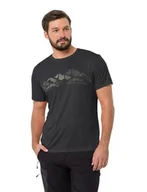 Koszulki męskie - Jack Wolfskin Męska koszulka Peak Graphic M z krótkim rękawem, Phantom, XXL EU - miniaturka - grafika 1
