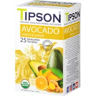 Herbata - Tipson ORGANIC AVOCADO LEMON GINGER herbata ziołowa AWOKADO IMBIR CYTRYNA saszetki - 25 x 1,5 g - miniaturka - grafika 1