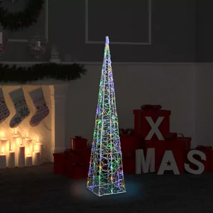 vidaXL vidaXL Stożek dekoracyjny, akrylowy, kolorowy, LED, 120 cm - Oświetlenie świąteczne - miniaturka - grafika 1