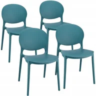 Fotele i krzesła ogrodowe - Zestaw 4 krzeseł na taras, krzesło ogrodowe, Justin, 45x56x80 cm, morski - miniaturka - grafika 1