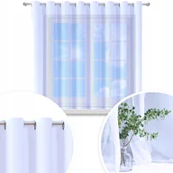 Firany - FIRANA GOTOWA WOAL BIAŁA 300X130 CM ZASŁONA PRZELOTKI FIRANY NA PRZELOTKACH - miniaturka - grafika 1