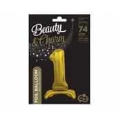 Balony i akcesoria - Godan Balon foliowy stojący cyfra 1 złota - 74 cm BC-ASZ1 - miniaturka - grafika 1