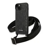 Etui i futerały do telefonów - Karl Lagerfeld Etui do iPhone 14 Plus 6,7" hardcase czarny/black Monogram Plaque Logo Strap - miniaturka - grafika 1