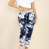 Inne - TEMU Kwiatowe Spodnie z Wiązanym Pasem, Spodnie Zwężane z Kieszeniami na Wiosnę i Jesień, Odzież Damska - miniaturka - grafika 1