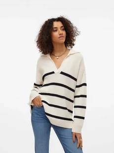 Vero Moda Sweter "Luna" w kolorze biało-czarnym - Swetry damskie - miniaturka - grafika 1