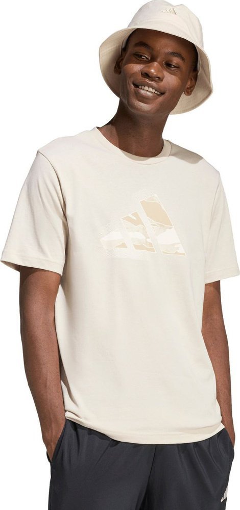 Adidas Koszulka męska adidas Camo Modern Logo Graphic beżowa JZ7495 XL