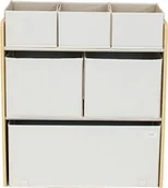 Półki i regały dla dzieci - Regał Terrazzo kremowy z pojemnikami - miniaturka - grafika 1