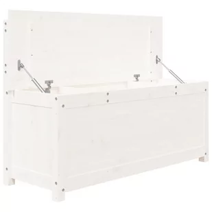 Lumarko Ławka, biała, 110x41x76,5 cm, lite drewno sosnowe - Ławki do przedpokoju - miniaturka - grafika 8