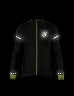 COMPRESSPORT Kurtka biegowa męska HURRICANE WINDPROOF JACKET FLASH black/fluo - Kurtki męskie - miniaturka - grafika 4
