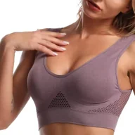 Biustonosze - Bezszwowy biustonosz sportowy - fioletowy/XXL KP30519 - miniaturka - grafika 1
