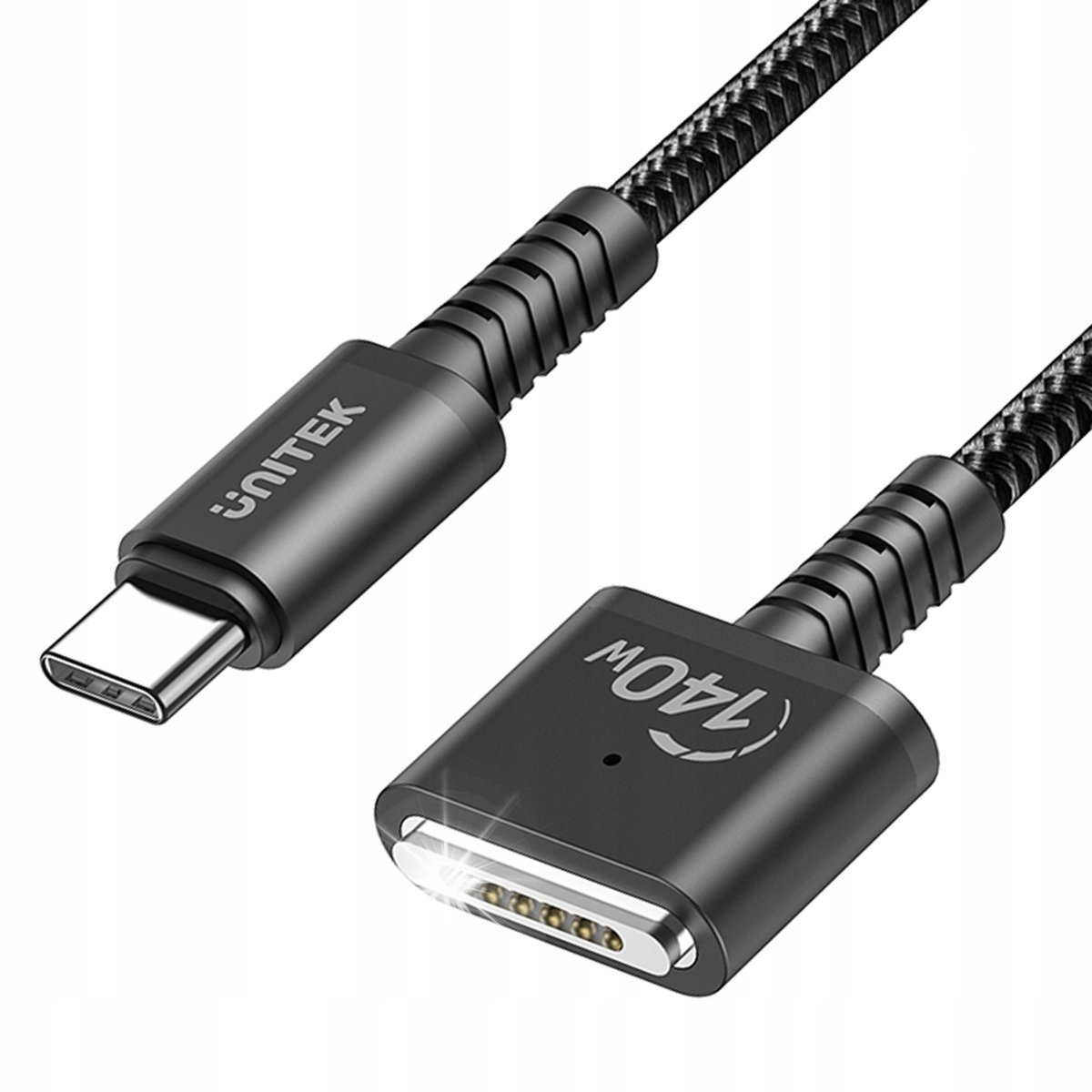 Kabel zasilający Unitek USB-C - MagSafe 3 1m do MacBook'a 140 W Czarny