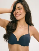 Biustonosze - Biustonosz super push-up Wellness Bloovii grafitowy 80D - miniaturka - grafika 1