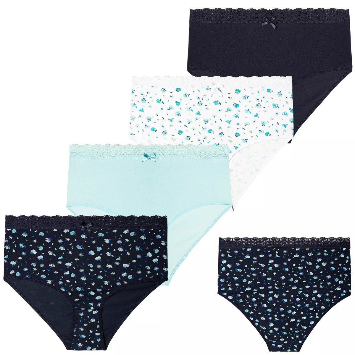 4X MAJTKI DAMSKIE FIGI MAXI BAWEŁNIANE W KWIATUSZKI WYGODNE MORAJ 3XL