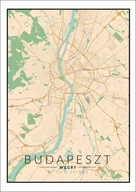 Plakaty - Plakat, Budapeszt mapa kolorowa, 40x50 cm - miniaturka - grafika 1
