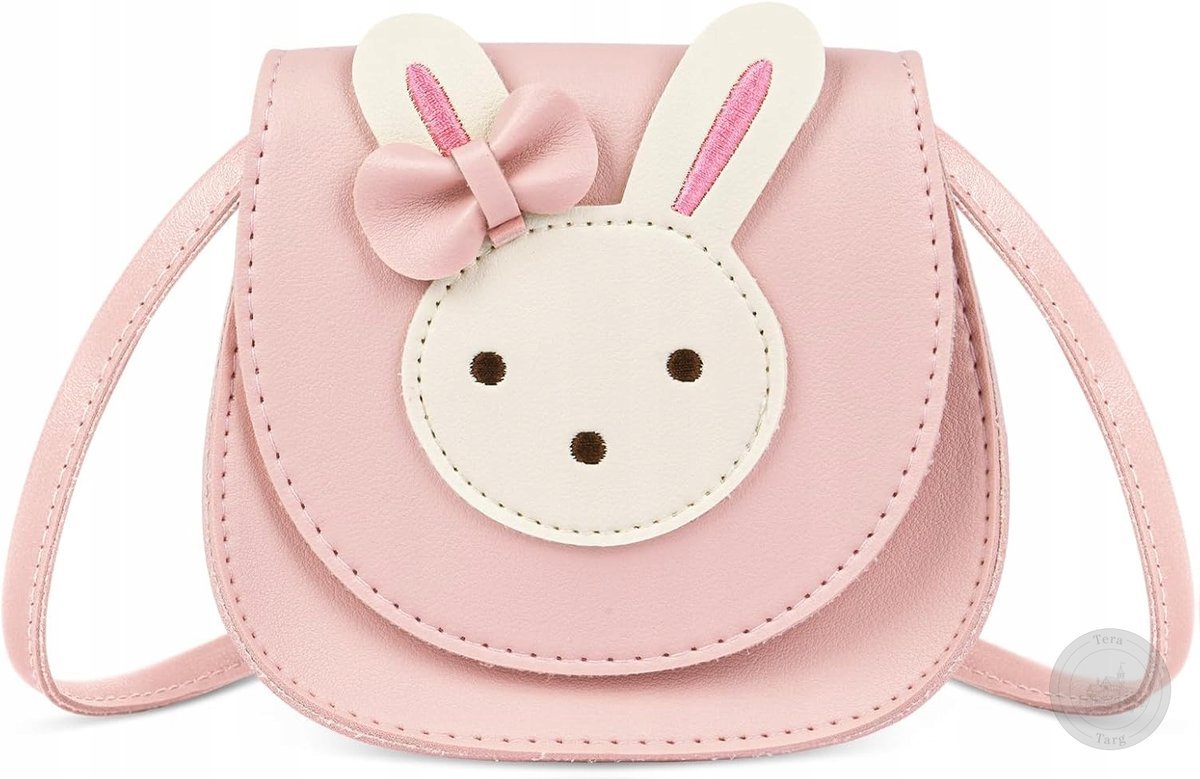 RÓŻOWA MAŁA TOREBKA DZIECIĘCA CROSSBODY Z KRÓLICZKIEM PREZENT DZIEWCZYNKA