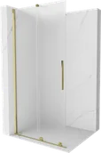 Ścianki i drzwi prysznicowe - Mexen Velar ścianka prysznicowa rozsuwana Walk-in 80 x 200 cm, szron 8 mm, złota - 871-080-000-33-50 - miniaturka - grafika 1