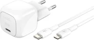 Ładowarki do telefonów - Belkin USB-C PD 30W, mała, biała + kabel Lightning - miniaturka - grafika 1