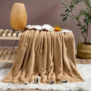 Koc 150 x 200 Mikrofibra Baranek Sherpa Beżowy - Koce Koc 150 x 200 Mikrofibra Baranek Sherpa Beżowy - Koce - miniaturka - grafika 2