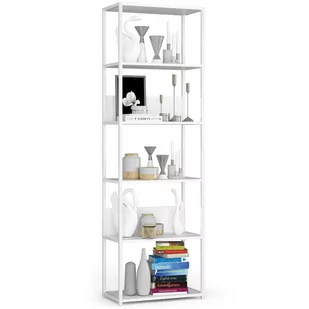 Regał loftowy metalowy 60 cm BIAŁY/BIAŁY - Półki do salonu - miniaturka - grafika 1