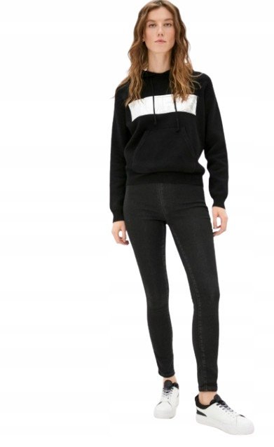 Guess Jeansy Damskie Czarne Rurki Długie 27 Gxb