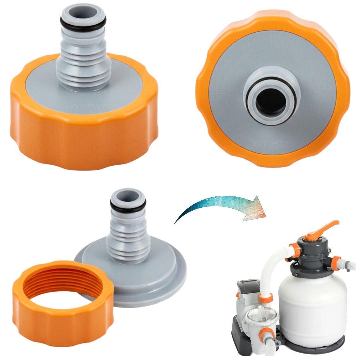 Bestway adapter na wąż ogrodowy złącze na wąż + nakrętka do pompy piaskowej