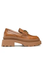 Półbuty damskie - Gino Rossi Loafersy 222FW107 Brązowy - miniaturka - grafika 1