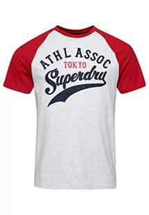 Superdry Koszulka męska z nadrukiem, Glacier Grey Marl/Red, M - Koszulki męskie - miniaturka - grafika 1