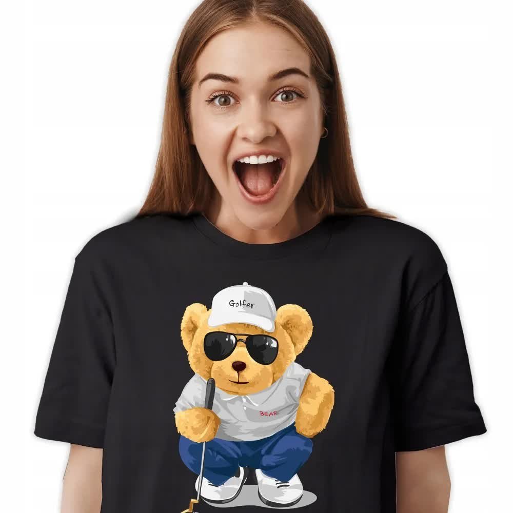 KOSZULKA Damska XXL Golf Miś Pluszak Wiele Wzory