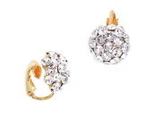 Kolczyki - Klipsy bombki z kryształkami (E8126AU) - miniaturka - grafika 1