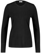 Swetry damskie - GERRY WEBER Ekologiczny sweter z ozdobnymi guzikami Czarny 40/M - miniaturka - grafika 1