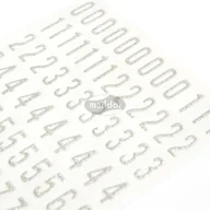 Pasmanteria - Naklejki brokatowe Litery Cyfry Srebrne - miniaturka - grafika 1