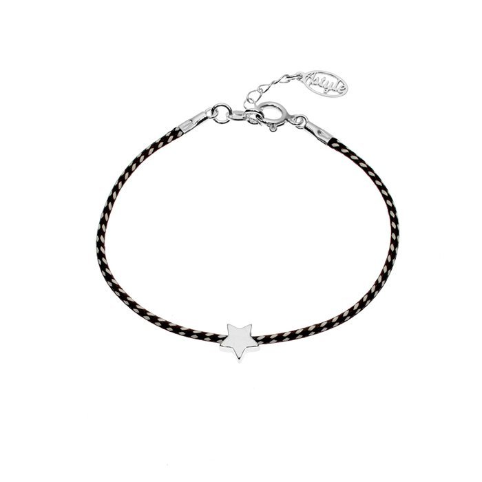 Bransoletka z gwiazdką srebrna rodowana