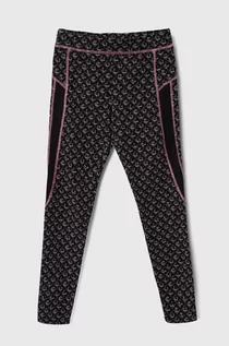 Spodnie i spodenki dla dziewczynek - Sisley legginsy dziecięce kolor czarny wzorzyste - grafika 1