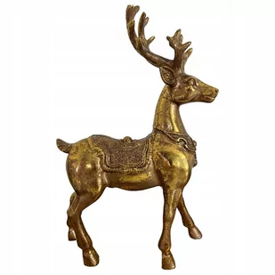 RENIFER FIGURKA DEKORACYJNA ŚWIĄTECZNA ZŁOTA - Ozdoby bożonarodzeniowe - miniaturka - grafika 1