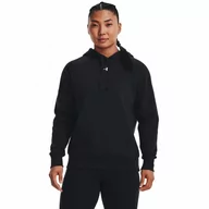 Koszulki sportowe damskie - Damska bluza dresowa nierozpinana z kapturem Under Armour UA Rival Fleece Hoodie - czarna - UNDER ARMOUR - miniaturka - grafika 1