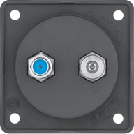 Gniazdka elektryczne - Berker Integro Flow Berker Gniazdo antenowe Radio/SAT z obudową nieekranowaną, antracyt, mat - miniaturka - grafika 1