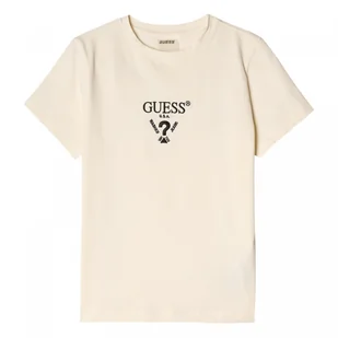 Damski t-shirt z nadrukiem Guess Colette - biały - GUESS - Koszulki sportowe damskie - miniaturka - grafika 1
