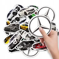 Szkolne artykuły papiernicze - NAKLEJKI NA ZESZYT NALEPKA Z POSTACIAMI SAMOCHÓD AUTO MERCEDES WZORY 10SZT - miniaturka - grafika 1