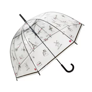 Smati, Długi parasol przezroczysty kopuła, Paris a la main - Parasole - miniaturka - grafika 1