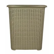 Kosze na bieliznę - Pucuś Kosz na pranie prostokątny beżowy 45l - miniaturka - grafika 1