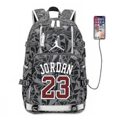 Plecaki - Nba Peripheral Series Star Logo Wielofunkcyjny plecak USB Luminous Fluorescent Backpack-jordan-printed - miniaturka - grafika 1