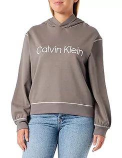 Bluzy damskie - Calvin Klein Damska bluza z kapturem, Grafitowy szary, XS - grafika 1