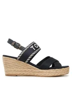 Espadryle damskie - Tommy Hilfiger Espadryle Seasonal Webbing Mid Wedge FW0FW07091 Granatowy - miniaturka - grafika 1